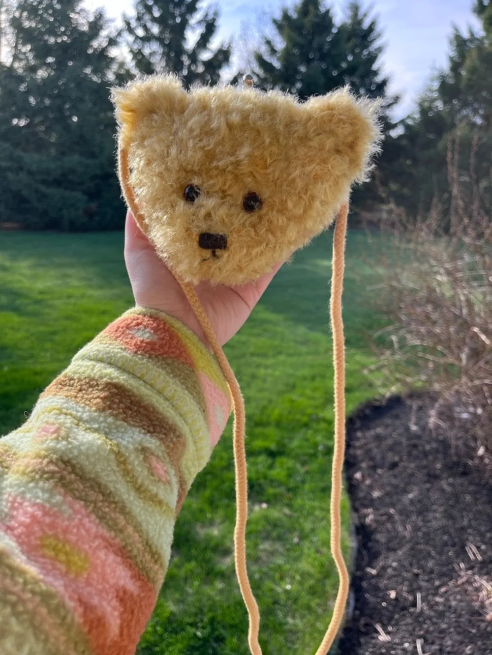 Vintage 90s Gund Teddy Bag Teddy bear plush stuffed animal crossbody purse bag - Picture 3 of 12